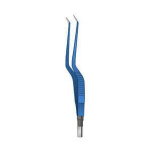 European Bayonet Angled Down Bipolar Forceps Fine Tip2.0mm Surgical <b>Instrument</b> for ENT <b>Neurosurgery</b> and Plastic Surgery - Product Image 1