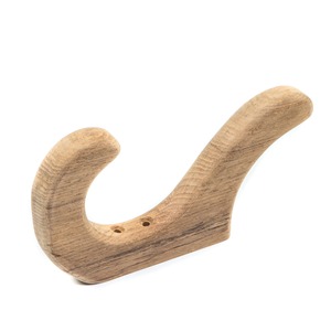 Gancho de pared de madera, instalación con un solo tornillo, estilo rústico hecho a mano, para almacenamiento de ropa - Product Image 3