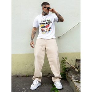 Jean en denim beige vintage taille haute coupe droite style rétro, jambe large, écologique, respirant, délavé, mode automne, taille 26-40 - Product Image 6