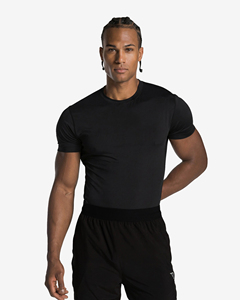 Camiseta de levantamiento de pesas personalizada de poliéster y spandex, que absorbe la humedad, para gimnasio, fitness, entrenamiento, elástica, de secado rápido, al por mayor - Product Image 1