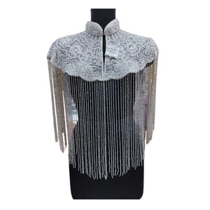 Cape à franges perlées et ornée d'argent 2026 en tissu 100% coton aux meilleurs prix d'Inde - Product Image 1