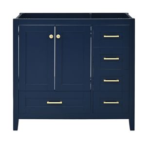Mobile Bagno Moderno Blu da 36 Pollici con Lavabo e 4 Cassetti, Mobiletto in Legno Autoportante (Accessori Bagno NON Inclusi) - Product Image 3
