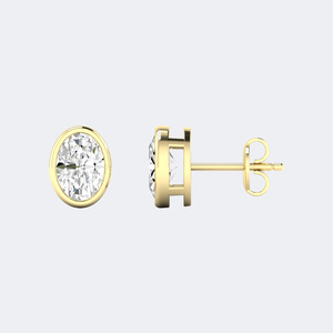 Boucles d'oreilles ovales serties de 1,00 carat au total - Product Image 5
