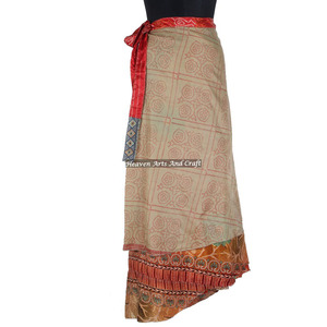 Jupes enroulables magiques - 1 jupe, 100 façons de porter, robe, tenue de piscine, mode, jupe enroulable indienne réversible, jupes en soie vintage - Product Image 6