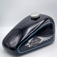 Urna Funeraria para Motocicleta, Estilo Americano/Europeo, Color Azul Marino, Tapa Plateada, Acabado Personalizado, Aluminio, para Cenizas Humanas, 420 Pulgadas Cúbicas