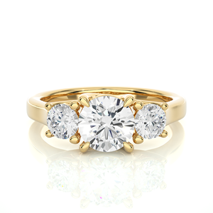 Anillo de Compromiso de Diamantes Cultivados en Laboratorio de 18K y 1.95CT, Corte Redondo, 3 Piedras, para Mujer, Venta al Por Mayor de Fábrica - Product Image 5