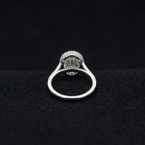 Anillo Solitario de Diamante Ovalado de Lujo de 3.5ct, Oro Blanco de 14k, Certificado IGI, Anillo de Compromiso y Boda Minimalista de Alta Quilates - Product Image 5