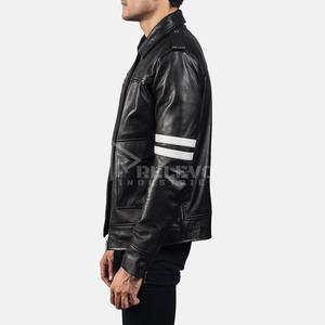 Veste en cuir de chèvre véritable pour homme, finition de luxe, vêtement léger en cuir véritable - Product Image 5