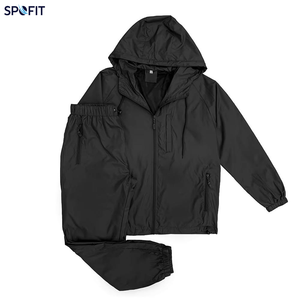 Men's <b>Vintage</b> Printed Solid Winter Hooded Lightweight Eco-Friendly <b>Windbreaker</b> Jacket Pants Set Breathable Quick-Dry - Product Image 1