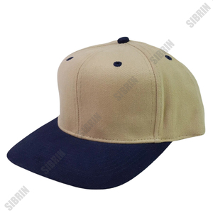 หมวกแก๊ป SIBRIN แบบสั่งทำได้ 6 แผง ทรง Snapback สีกากีกรมท่า ผ้าคอตตอนทวิลล์คุณภาพพรีเมียม หมวกเบสบอลปีกแบน หมวกกีฬา - Product Image 2