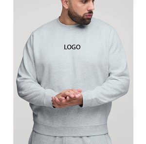 Sweat-shirt unisexe à col rond, prix d'usine en gros, design de logo par transfert thermique, coton double couche, style streetwear - Product Image 1