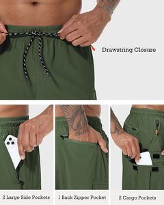 Shorts cargo pour hommes, multi-poches, décontractés, pour l'extérieur, mode été, durables, confortables, coupe décontractée, design personnalisé - Product Image 5