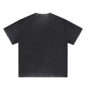 Vintage Washed Sun Faded Oversized Crew Neck Relaxed <b>Drop</b> Shoulder 260gsm Pure Cotton Streetwear Fashion Men's T Shirt - Product Image 6