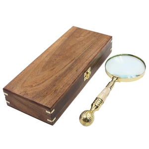 Loupe en Métal Nacre avec Boîte en Bois, Loupe de Lecture Décorative Vintage, Cadeau pour Bureau, Bibliothèque, Table - Product Image 5