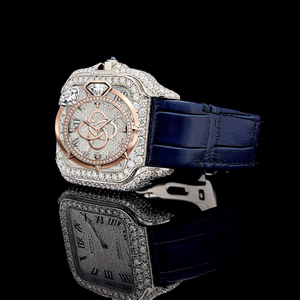 Reloj de Lujo con Diamantes Moissanite para Hombre, Reloj de Pulsera de Acero Inoxidable - Product Image 3