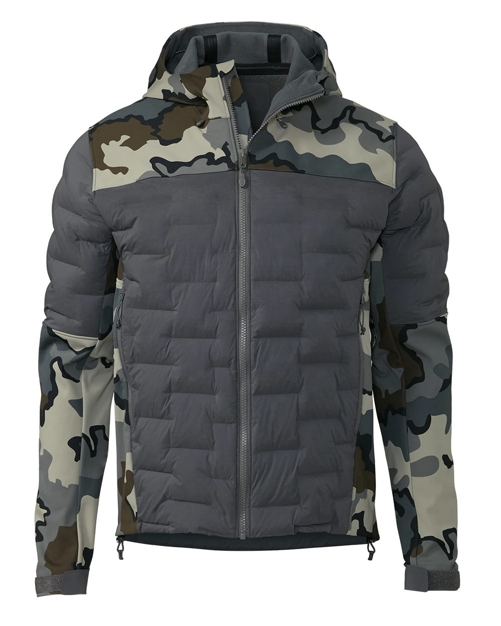 Jagdachse Thermische Hybriden mit Kapuze isolierte Softshell-Jacken graue Jagdbekleidung / KUIUE JACKBIDDUNGSCHLÄDER