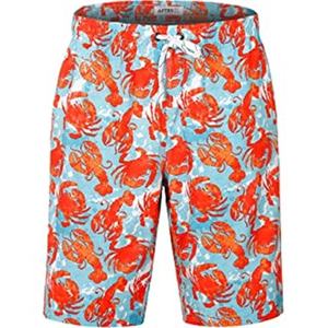 Shorts de baño casuales para hombre, azules a rayas, de secado rápido, con cordón ajustable y bolsillos. - Product Image 2