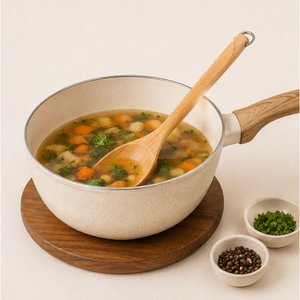 Ensemble de 4 cuillères de cuisine écologiques en bois de hêtre de qualité supérieure, ustensiles en bois résistants à la chaleur avec boucles de suspension pour la maison - Product Image 2
