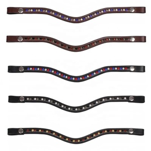 Alta calidad de lujo de cuero caballo Browband cómodo personalizable acolchado último canal vacío de cuero al mejor precio - Product Image 3