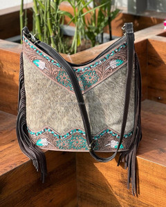 ใหม่จริงทําด้วยมือสไตล์ผมบนToolled CowhideหนังBoho Fringeสลิงกระเป๋าผู้หญิงแฟชั่นตะวันตกพู่Crossbodyกระเป๋า - Product Image 2