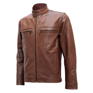New Arrival <b>Mens</b> Designer Leather <b>Jacket</b> Motorcycle Style Genuine Leather <b>Jacket</b> For <b>Men</b> Casual Fashion Wear - Product Image 3