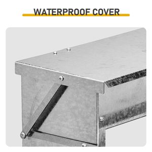 Mangiatoia per Polli e Ostriche con Coperchio Impermeabile, Grande Capacità 5kg, Nuova Mangiatoia Metallica Antiroditore con Pedale - Product Image 5