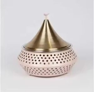 Luxury Metal Serving Bowl with Lid Arabic Design Dry Fruit Candy Storage Container Decorative Serving Dish <b>Table</b> Decor - Product Image 2