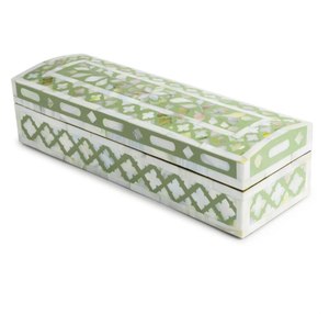 Premium Quality Jewelry <b>Box</b> Mother of Pearl Resin Inlay Rectangle Storage Case for Rings Earrings Necklaces Green White Pattern - Product Image 3