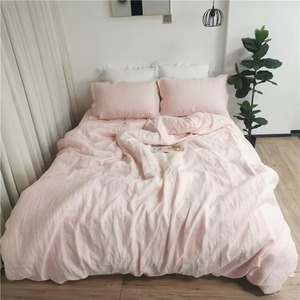 Parures de couette en lin pur 100% délavé avec fermeture boutonnée, vente en gros 2026 - Product Image 1