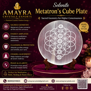 Nuevas Llegadas: Placa de Selenita Tallada con Flor Ohm, Semipreciosa y Espiritual, para Decoración. Compre al por Mayor en Amayra Crystals - Product Image 2