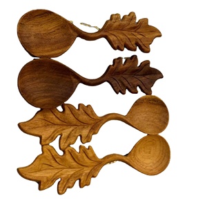 Vietnam Rustic Scoop Leaf Wooden <b>Spoon</b> Natural Wood Material for Spice Scoop <b>Coffee</b> Tea Serving Kitchen Utensil Use - Product Image 1