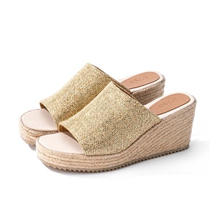 Sandales à semelles compensées décontractées pour femmes OEM ODM, Espadrilles EVA avec semelle tressée en jute, Chaussures pour dames, Fabriquées en BD - Product Image 2