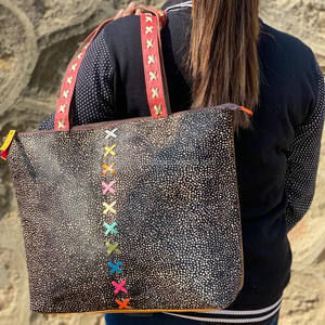 กระเป๋าสะพายไหล่ผู้หญิงหนังวัวแท้พิมพ์ลายสัตว์แท้สไตล์วินเทจจุของได้เยอะสไตล์วินเทจ - Product Image 3