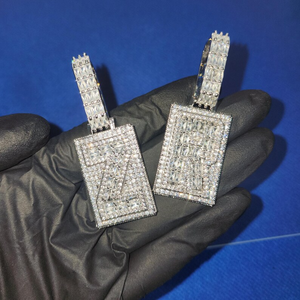 Colgante de Letra de Lujo con Diamantes de Imitación, Cristal Tallado Baguette, Plata 925 Bañada en Rodio, Joyería de Fiesta para Mujer, Iniciales A-Z - Product Image 5