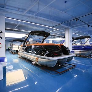 Bote Pontón de Aluminio de Lujo con <span class=keywords><strong>Remolque</strong></span> Opcional y Motor Fuera de Borda para Paseos Familiares de Recreo - Product Image 3
