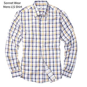 Chemises à carreaux à manches longues boutonnées pour hommes - Product Image 2