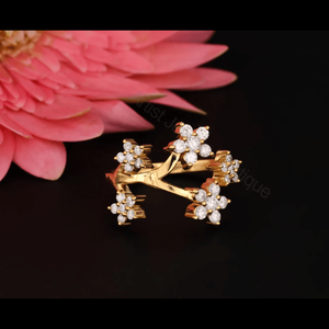 Floral Diamond Cluster <b>Ring</b> 0.80 Ct Natural Diamonds Statement Cocktail Vintage Style Gold <b>Ring</b> - Product Image 1