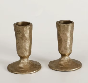 Juego de 2 Portavelas Cónicos de Hierro y Latón Antiguo Hechos a Mano, Duraderos, Naturales, para Decoración del Hogar en Pascua, Bodas y Navidad - Product Image 4