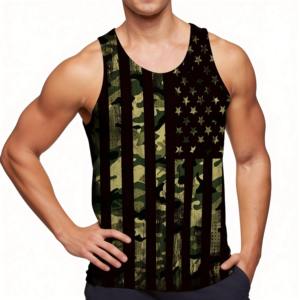 Camisetas Deportivas Personalizadas OEM para Hombre, Estilo Stringer, sin Mangas, Holgadas, Blancas, de Poliéster, para Gimnasio y Running - Product Image 6