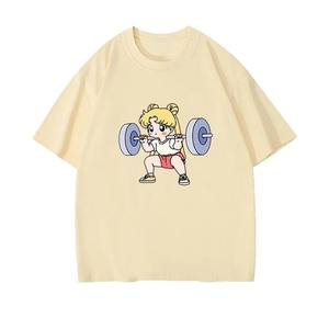 Camiseta Deportiva para Mujer, 100% Algodón, Informal, Lisa, para Niñas, Conjuntos Madre-Hija, Verano, Regular, Linda, Dulce, Divertida, Manga Corta - Product Image 5