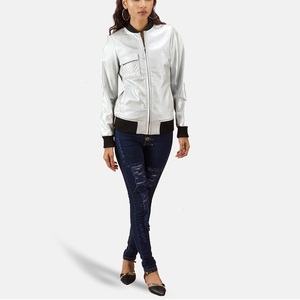 New Women's Breathable Biker Leather <b>Jacket</b> Metal Studs Zipper Closure Embroidery Decoration Leather <b>Jackets</b> - Product Image 6
