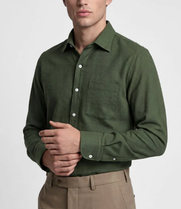 Chemise habillée formelle à manches longues pour homme, col boutonné, en polyester, pour le bureau, vente chaude personnalisée, hauts professionnels, fabrication OEM ODM - Product Image 2