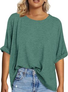 Solid Cross-Border Export for Spring Summer New Collection Women's Casual Short-Sleeved Loose <b>T</b>-<b>Shirt</b> Tops Breathable Logo - Product Image 3