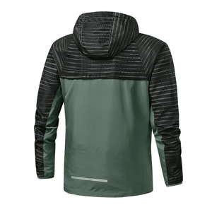 Two Tone Lightweight Packable Windproof Running Jackets Wholesale Custom Logo Print Hooded Windbreaker Bulk Gym Wear 2 Piece Set - Product Image 2
