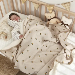 Ventes en gros de couvertures pour bébés en coton doux rectangulaires en mousseline - Product Image 5