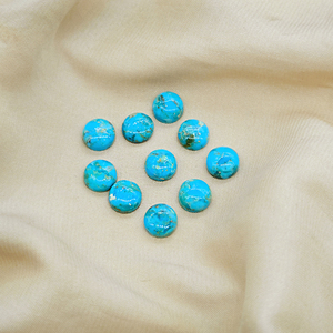 Vente en gros de bijoux en turquoise naturelle de Kingman, cabochons ronds de 8 mm, pierres précieuses calibrées, pour la création de bijoux et accessoires DIY - Product Image 5