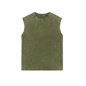 <b>Men's</b> <b>Black</b> Sleeveless O-Neck <b>Tank</b> <b>Top</b> Solid Color Casual Woven Style - Product Image 2