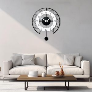 Decorative Metal Hanging Wall <b>Clock</b> Modern Quartz Wall <b>Clock</b> Stylish Home Decor <b>Clock</b> for Living Room Bedroom Office Hallway - Product Image 3