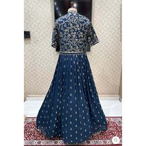 Designer Women's Embroidered Party Wear Gown-Jacket Set for Special Occasions - Product Image 4