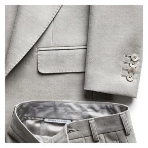 Traje de Negocios para Hombre Amkaor, Estilo Británico, Color Gris Claro, Cuello de Solapa, Transpirable, 120g, Antiarrugas, 100% Poliéster - Product Image 6